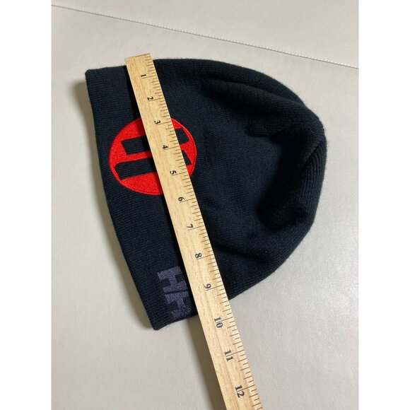 Helly Hansen Black Beanie Hat Embroidery Winter Ski Cap Warm Unisex Fleece OS - Picture 4 of 12
